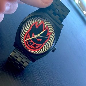 Nixon x Spitfire Time Teller Black Fireball Watch